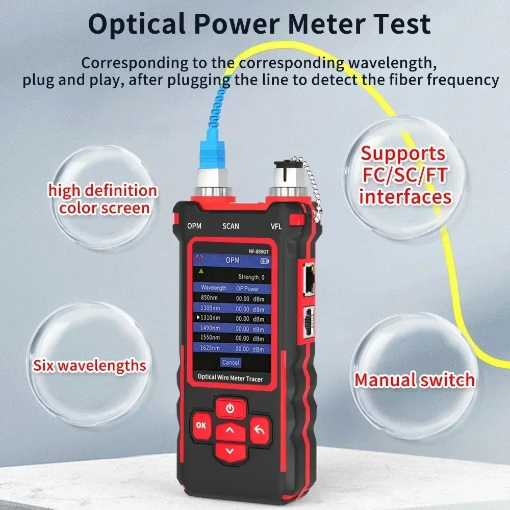 NF-859GT Line Finder Network Cable Length Breakpoint Test Red Light Power Meter Integrated Machine Multi functional Line Finder For network cable tester