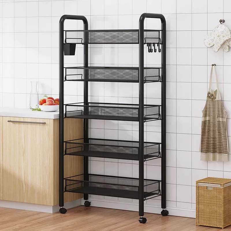 Removable Multi-Layer Kitchen Rack, Floor to Ceiling, Removable Trolley, Home, Bedroom, Snack, Vegetable Basket