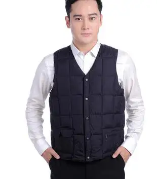 Description Picture 2 of itemMens Hot Sale V-Neck Sleeveless Vests Male Hot Sale Thicken Winer Single Breasted Warm Down Outerwear Cotton Coats Waistcoat