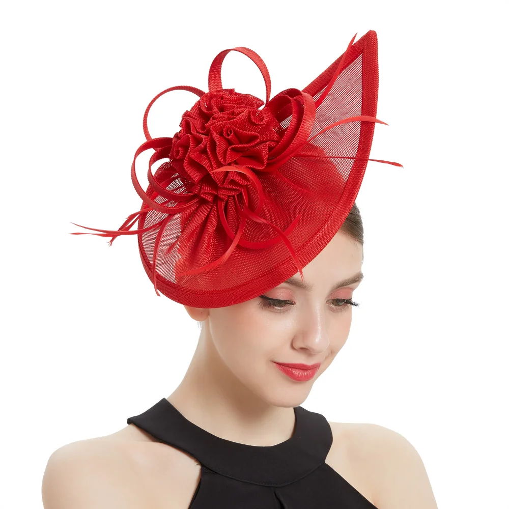 

Sinamay Fascinator Tea Party Teardrop Headwear Kentucky Wedding Hat Fascinator Pillbox Hat Headband For Cocktail Women