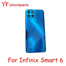  10Pcs For Infinix Smart 6 X6511B X6511 X6511E Back Battery Cover Rear Panel Door Housing Case Repair Parts 