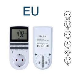 Universal Programmable 24 - Hour Digital Timer Switch Plug for Kitchen Outlets (220V) (EU)