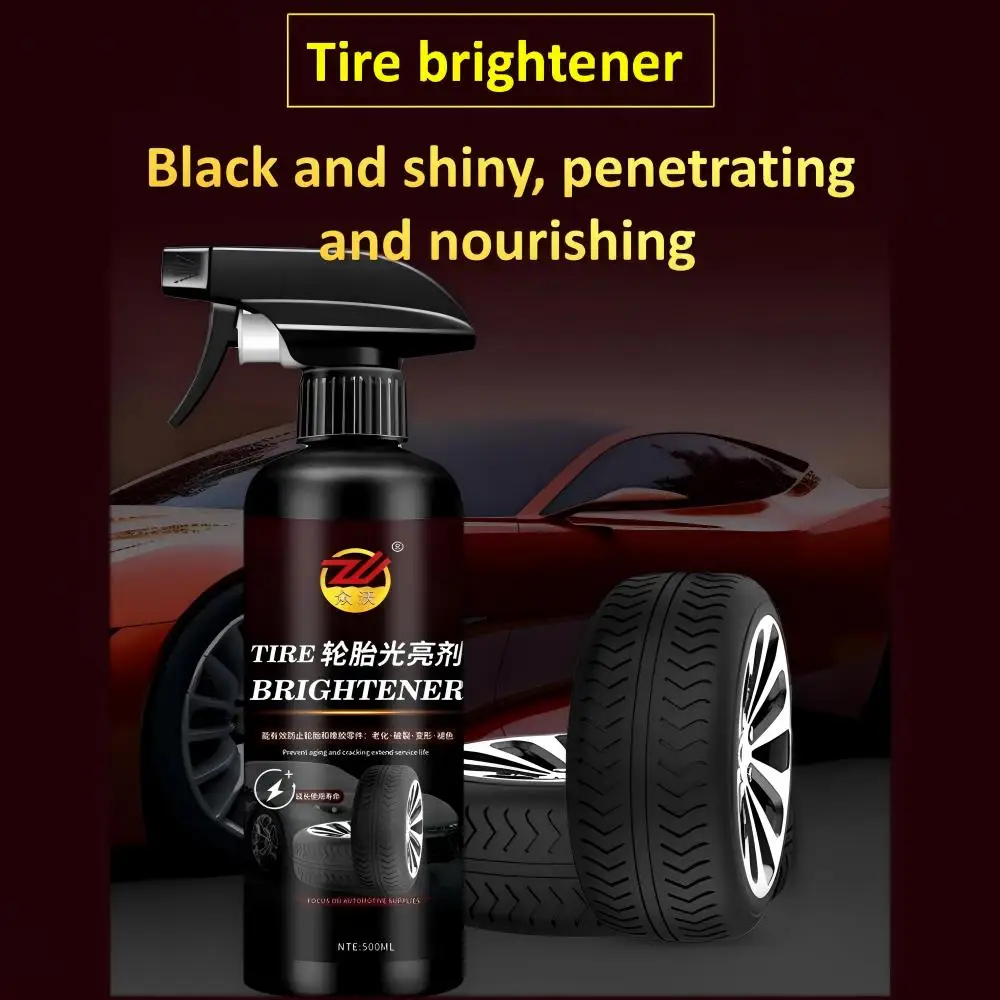Car Tire Wax Tire Polishing Paste 500ml Large Capacity Tire Shine Long-Lasting Shine Anti-Aging Stain-Resistant Water & Oil Repellent All Tires Compatible