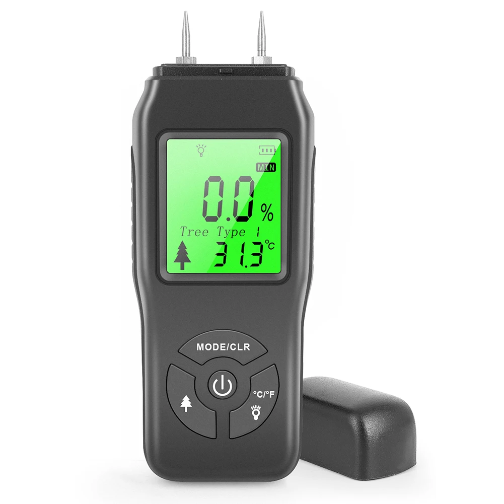 Wood Moisture Meter Digital Wood Moisture Meter LCD Display Timber Water Content Detector Pin-Type Lumber Damp Humidity Detector For Drywall Masonry