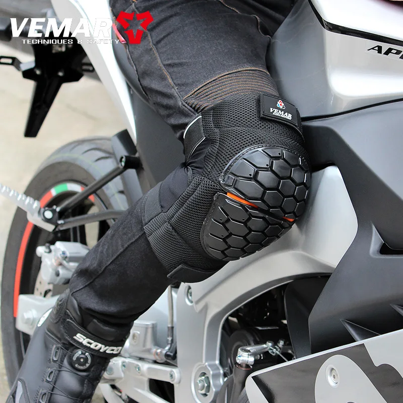 Vemar Motorcycle Knee Pads Breathable Motocross Racing CE Protective Gear PVC Shell Moto Protector Motorbike Riding Elbow Guards