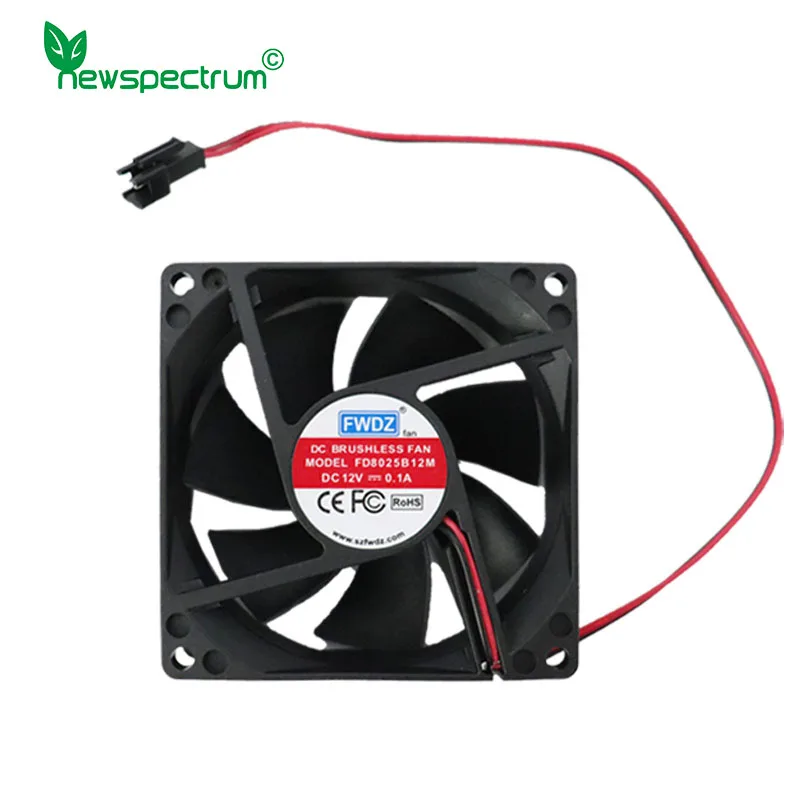 DC 12V Fan 80X80X25mm Connerctor SM2.54 2Pin Dual Ball Bearing Brushless Cooler 8025 for Computer LED Chip Cooling Fan