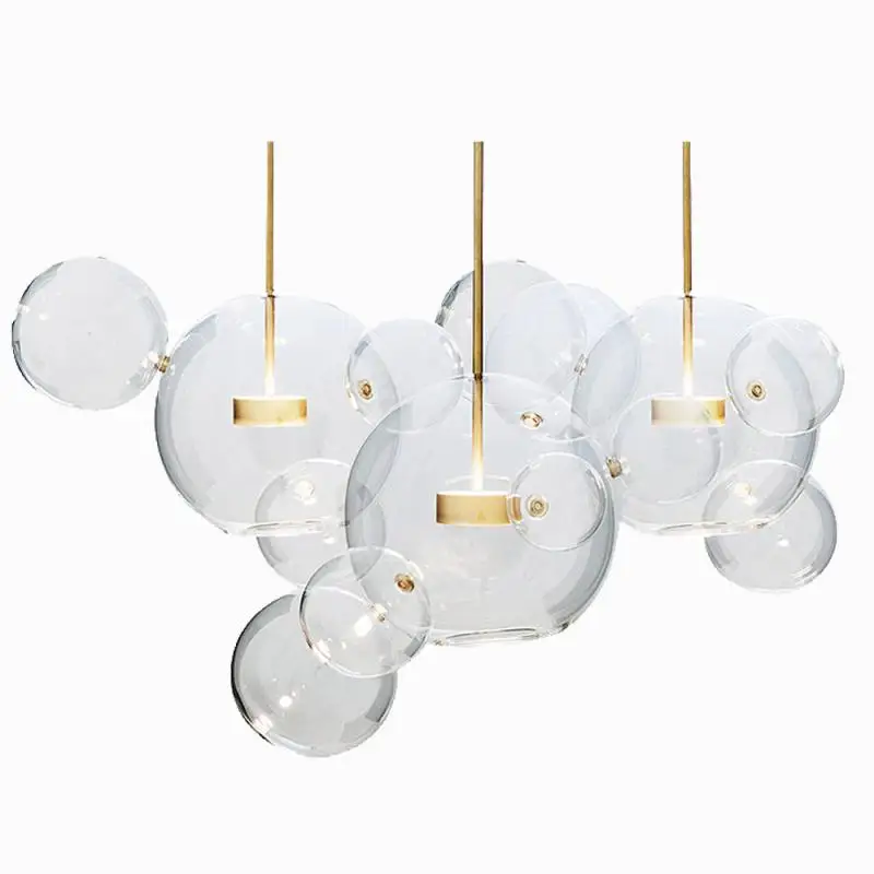 

Modern Creative Transparent Glass Bubble Ball LED Chandelier Mickey Light Indoor Lighting Restaurant Bar Clothing Store