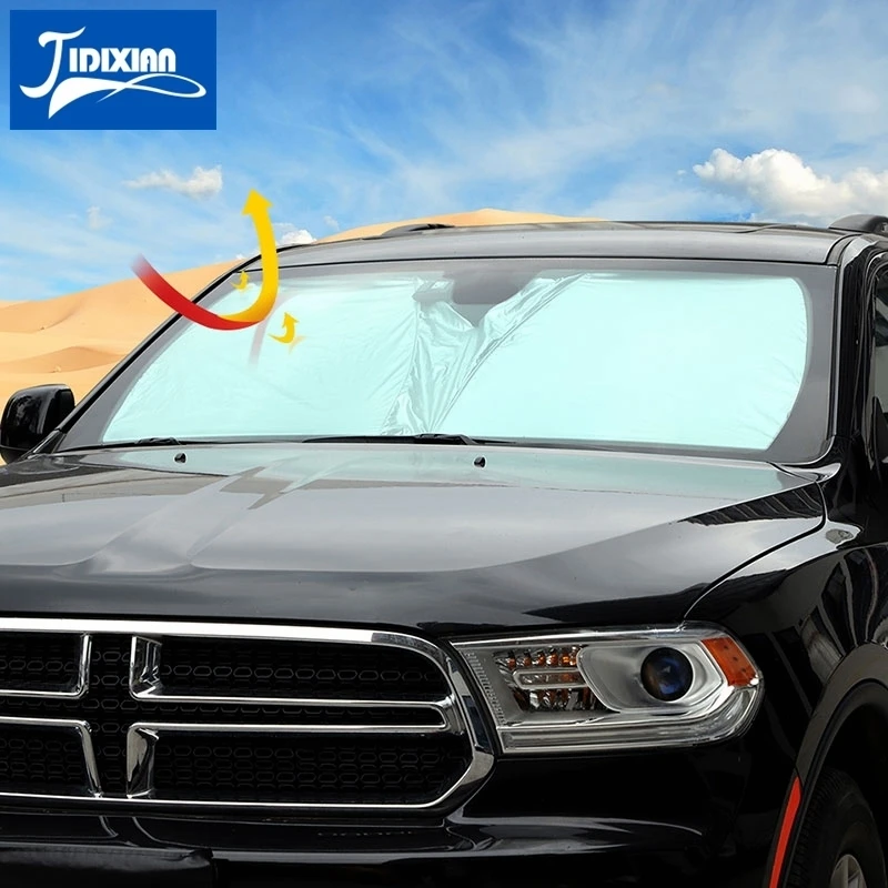 JIDIXIAN Car Front Windshield Visor Sunshades Cover for Dodge Durango 2011 2012 2013 2014 2015 2016 2017 2018 Up