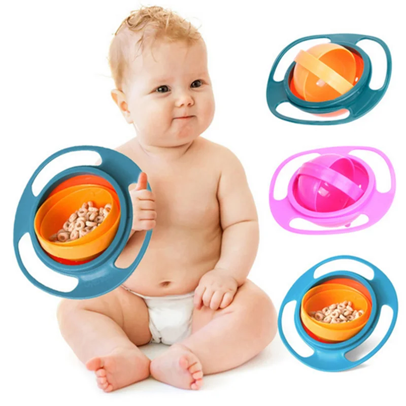 Baby Feeding Schüssel Dish Universal 360° Gyro Drehen Bowl Teller Anti-Spill 