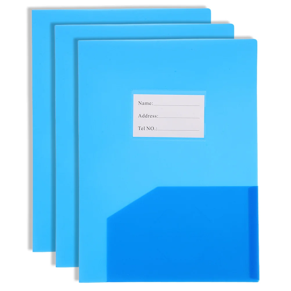 

3 Pcs Test Papers Folder Files Organizer Plastic Folders Frosted Business Report Student