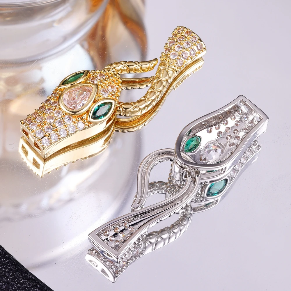 Juya 18K Gold versilbert Schlangenverbinder Verschluss Haken Verschlüsse Zubehör für DIY Handarbeiten Edelsteine Perlen Perlen Schmuckherstellung – Detail 4