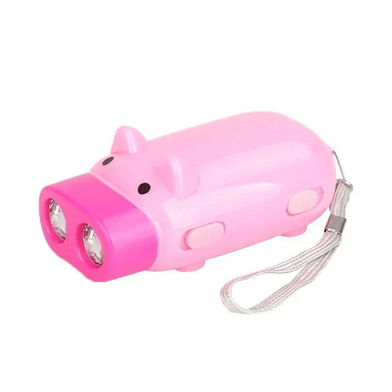 Mini Piggy Flashlight Plastic Children's Luminescence Toys Drop-Resistant Compression-Resistant Random Color