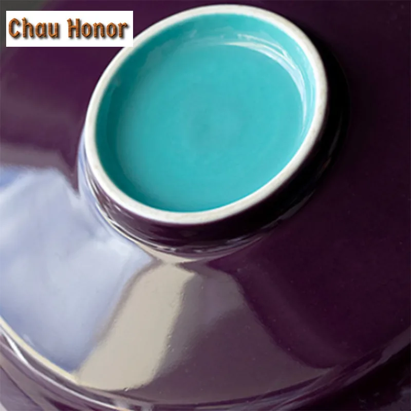 Platycodon Purple Glaze Ceramic Pot Bearing Holder Zisha Pot Base Water Storage Dry Soaking Table Fruit Plate Kung Fu Teaset