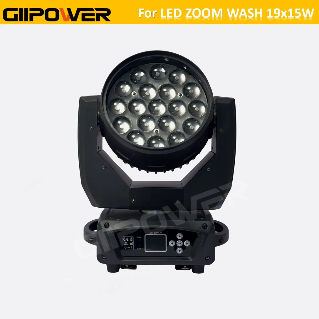 2pcs Wash Lyre 19X15W Zoom Wash Moving head light Lyre Wash 19x15w Zoom CTO Mac Aura Moving Head Wash Light Dmx flightcase 3