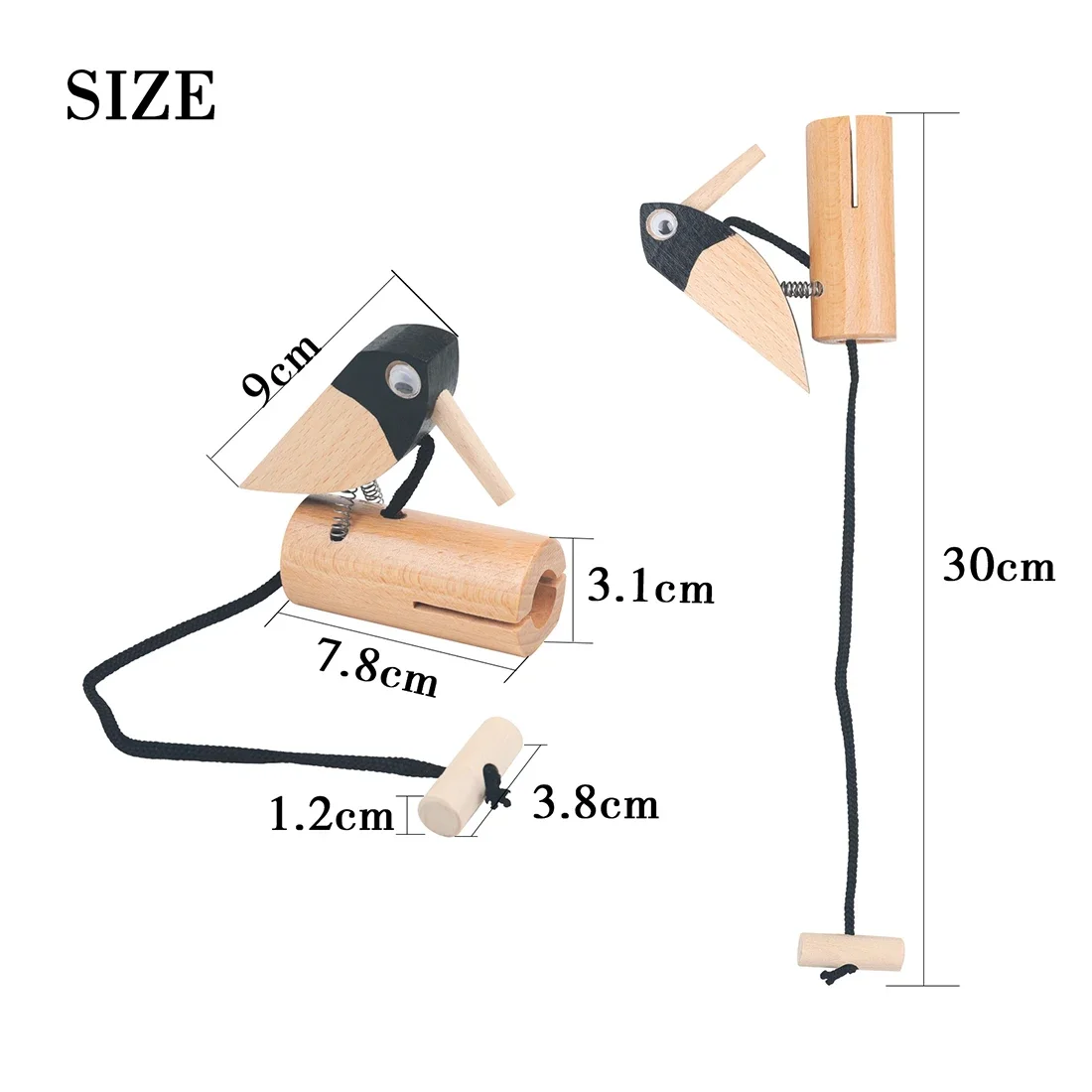 Orff Birdsong Early Childhood Education Enlightenment Sound Effect Instrument Woodpecker Baby Child Fun Toys Christmas Gift