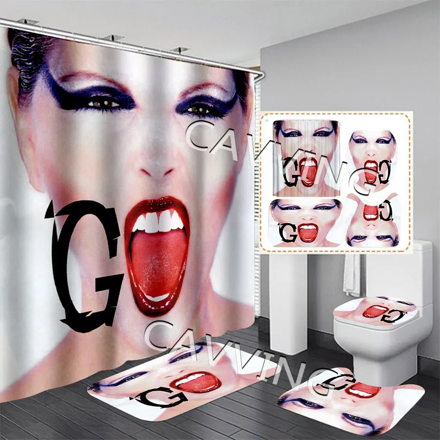 

Водостойкие шторы для душа с 3D принтом от Pat Benatar, комплект Противоскользящих ковриков для ванной комнаты, коврики для туалета, F02