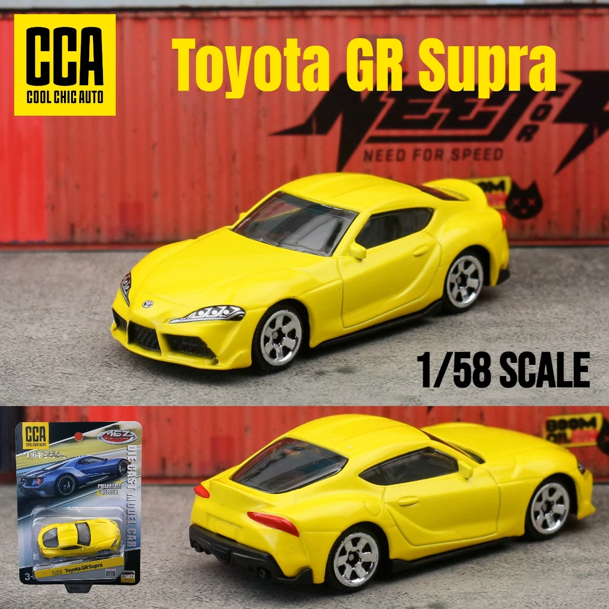Toyota Supra Diecast Toy Car 1:64 Miniature with Free Wheels - Collector's Edition