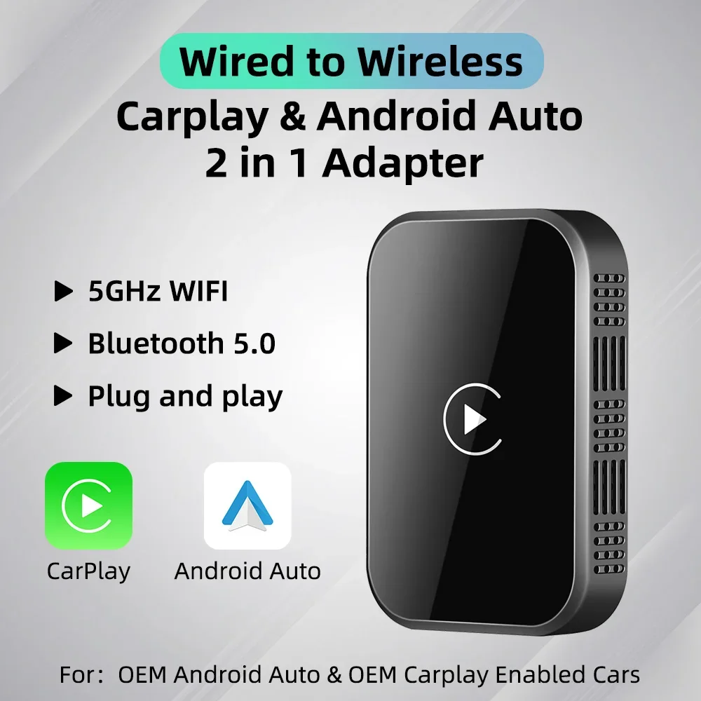 Mini 2in1 Wired to Wireless Carplay Android Auto Adapter for Car Radio Smart Audio Box Bluetooth WiFi Auto Connection car stereo wireless car adapter