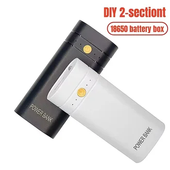 Scatola fai-da-te per power bank per la ricarica di batterie elettroniche per telefoni, 6000mAh 5V 2X 18650, custodia per power bank con USB Type-C, custodia caricabatterie.