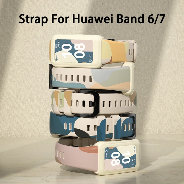 Silicone Strap for Huawei Band 7 Strap Accessories Smart Replacement  Watchband Wristband Correa Bracelet for Huawei Hornor Band 7 -White 