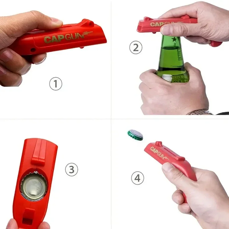 Beer Opener bottle opener Bottle Flying Cap Launcher Shooter Party Drinking Game Toy Kitchen Gadget Bar Accessories Destapador Pistola 1 Pc