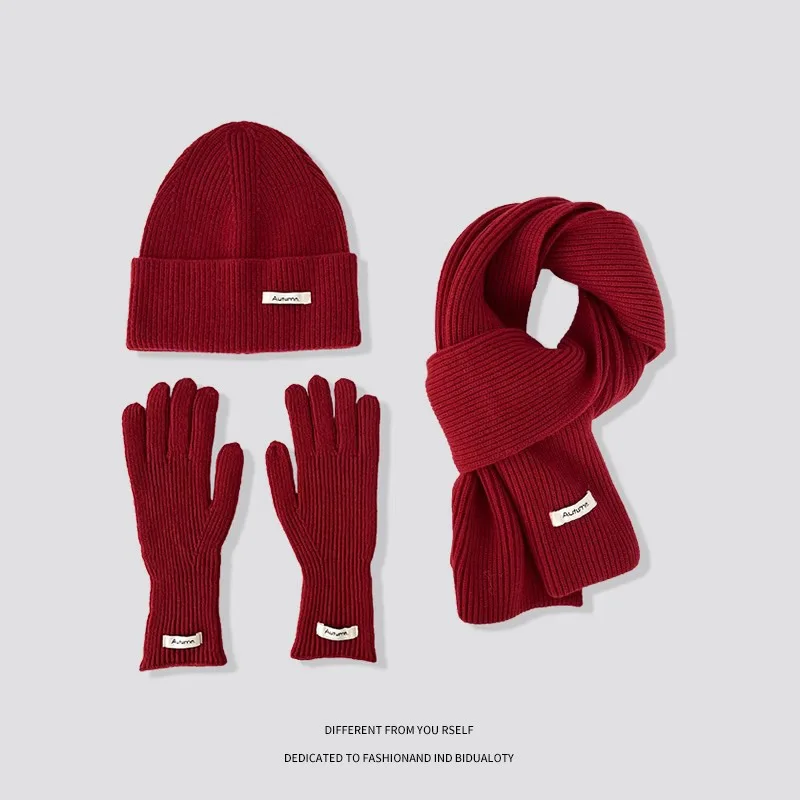 Women’s Winter Knit Hat, Scarf & Gloves Set 3