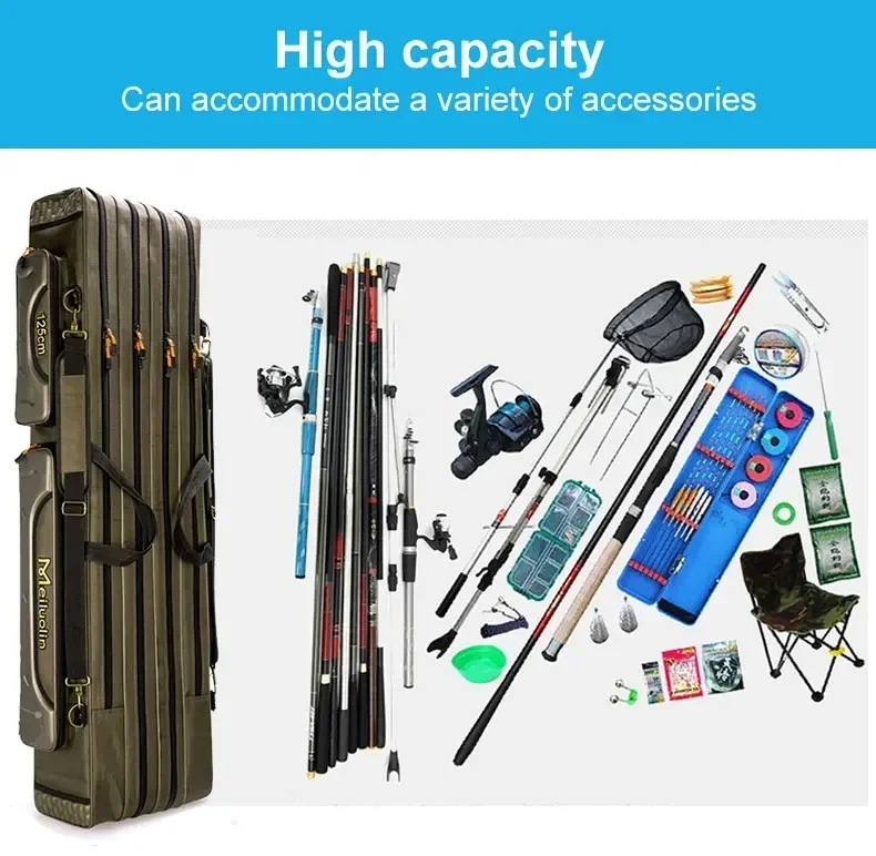 S240007cfaced4fb6861a8d4b8d0b4012N Fishing Rod Storage Bag Oxford Cloth Multifunctional 1/2/3 Layer Large Capacity 80/90/100/120/125CM Fishing Rod Carrier Mallzona