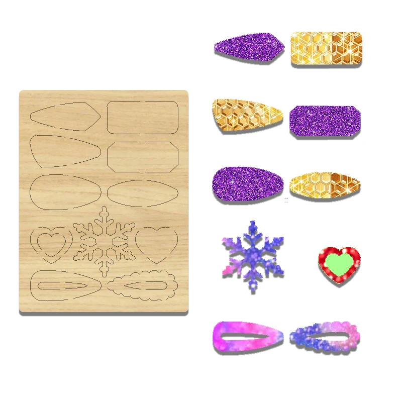 

K214 Special Shaped Hairpin Combination Heart-shaped, Snowflake And Other Wood Cutting Dies Are Suitable For Most Machines