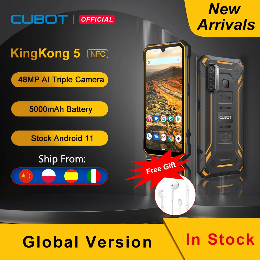 Cubot KingKong 5, wytrzymały telefon komórkowy, wodoodporny smartfon IP68, ośmiordzeniowy, bateria 5000mAh, potrójny aparat 48 MP, Android 11, 4 GB + 32 GB (rozszerzona obsługa do 256 GB), Face ID,NFC,OTG,smartphone 1 Cubot KingKong 5, wytrzymały telefon komórkowy, wodoodporny smartfon IP68, ośmiordzeniowy, bateria 5000mAh, potrójny aparat 48 MP, Android 11, 4 GB + 32 GB (rozszerzona obsługa do 256 GB), Face ID,NFC,OTG,smartphone 1