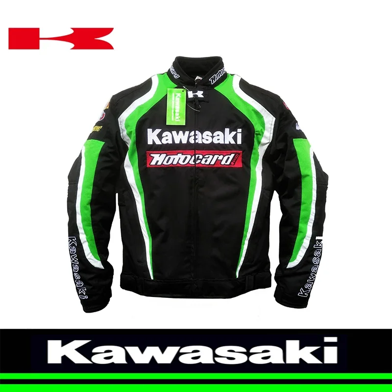 

New Kawasaki Oxford Motorcycle Racing Jacket Four Seasons Riding Suit Anti-fall Windproof Warm Jacket