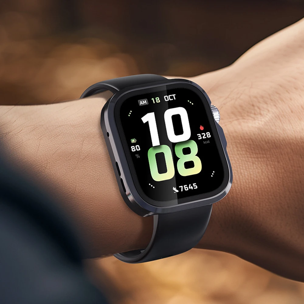 Premium Tempered Glass Watch Case with All-Around Screen Protection