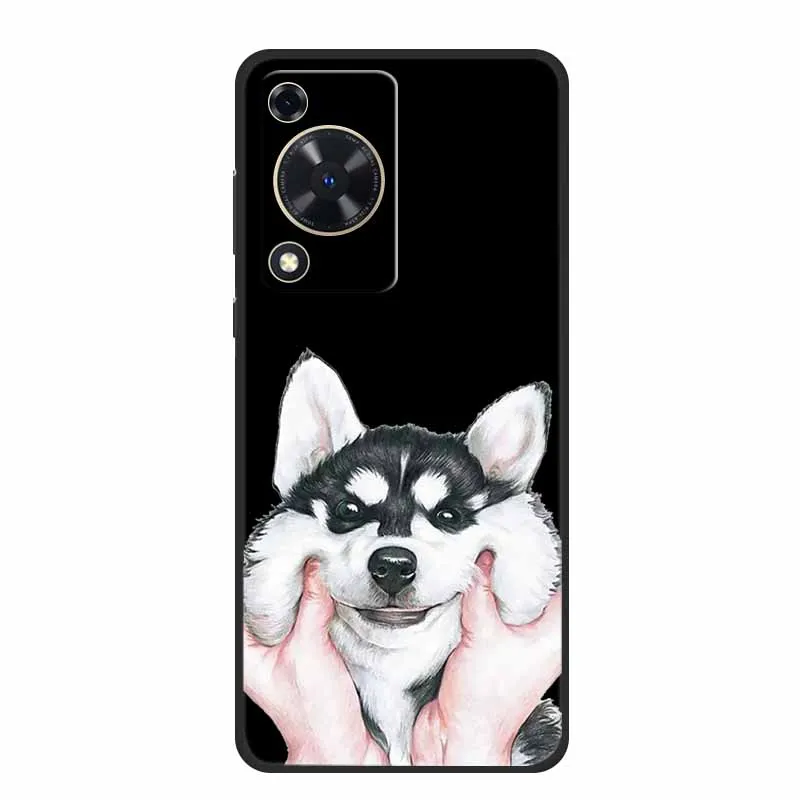 Black Silicone Soft Phone Case with Cartoon Design