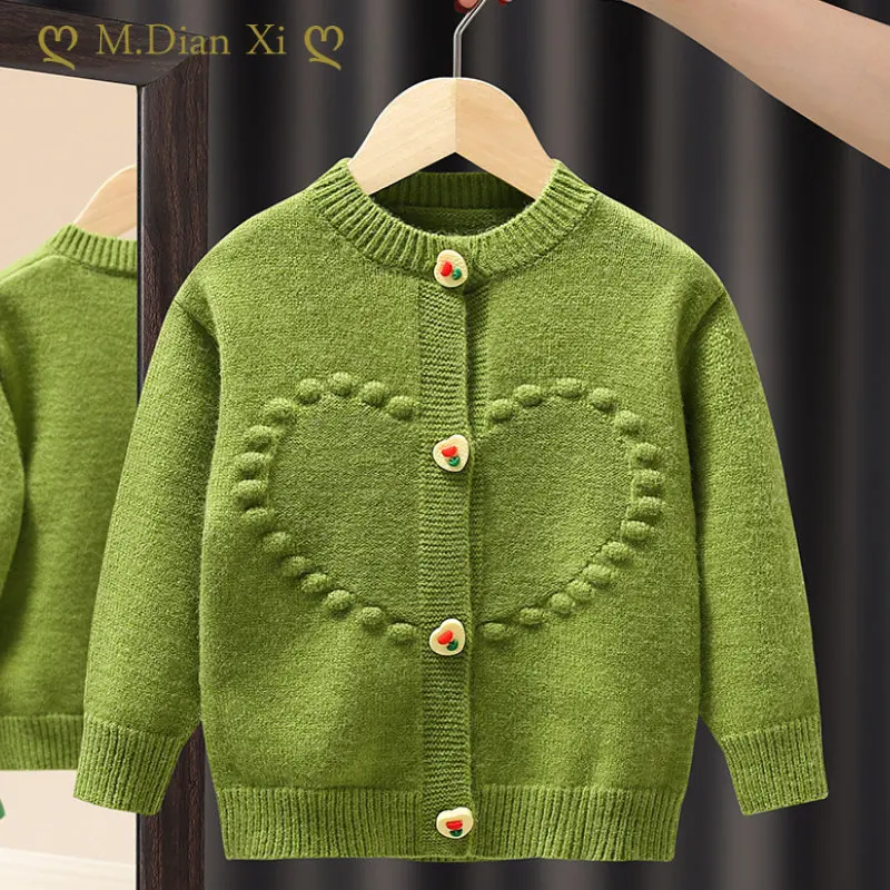 Children's Clothing Cardigan Sweater Girls Fashion Hand Embroidered