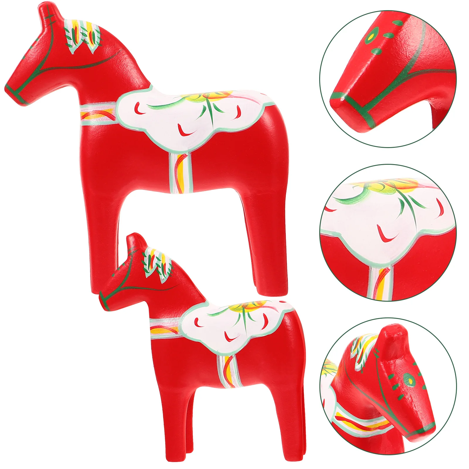 

Wooden Crafts Table Decoration Nordic Style Wooden Horse Ornament Delicate Hand Painted Horse Statue Desktop Horse Decor