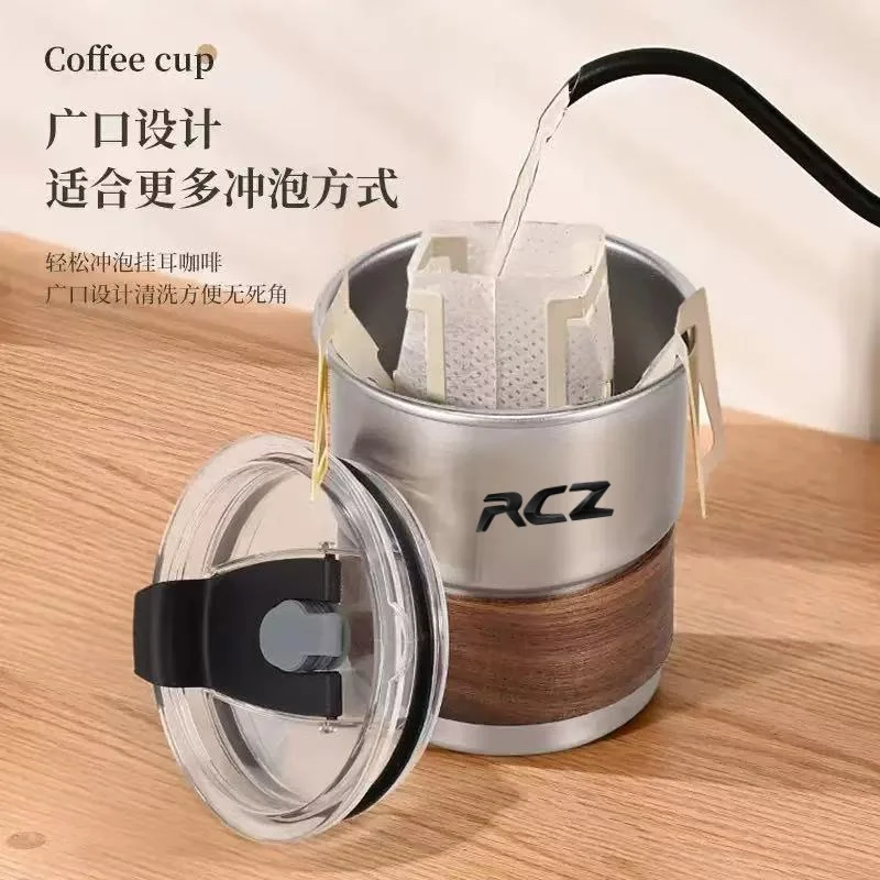 푸조 RCZ GTLine 207 407 407 408 308 408 2008 508 3008 4008 50000 304 용 차량용 스테인리스 스틸 커피 머그컵 (뚜껑 포함, 화상 방지)