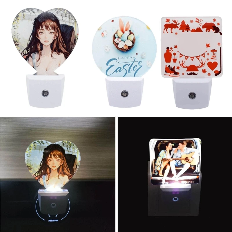 New Creative Christmas Decoration Acrylic LED Light Lamp Blank Sublimation Led Light Ornament DXAF