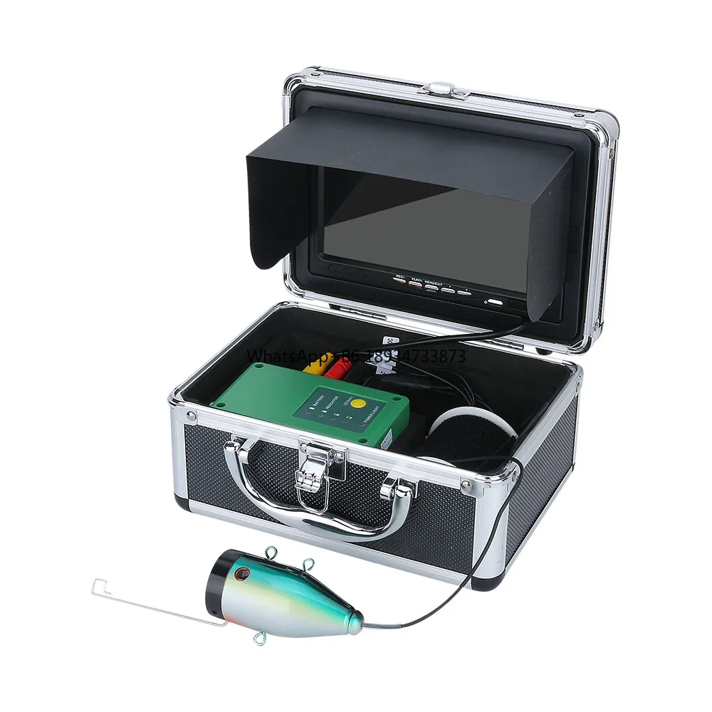 

Portable Underwater Fishing Camera with Depth Temperature Display-Waterproof HD Camera and 7'' LCD Monitor-Infrared Fish Finder