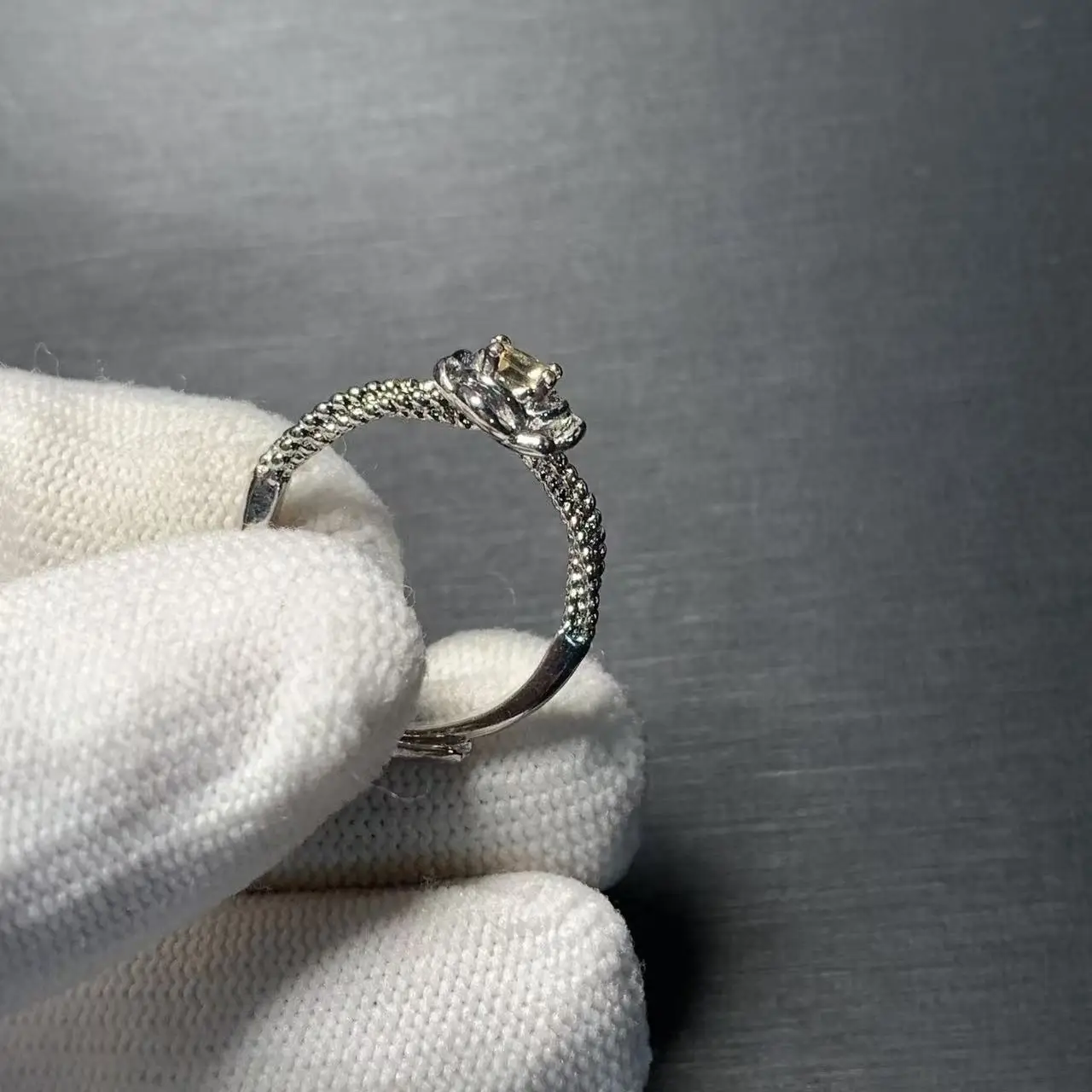 3MM Natural Citrine Ring Adjustable Female Ring Jewelry for Women Gift Wholesale High Quality Vintage Fine