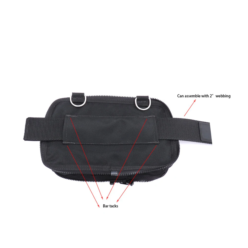 

Hot Sale New Practical Durable Sidemount Pouch Bag Storage Pouch Black 25*15*8cm Accessories BCD Side Mount Mini