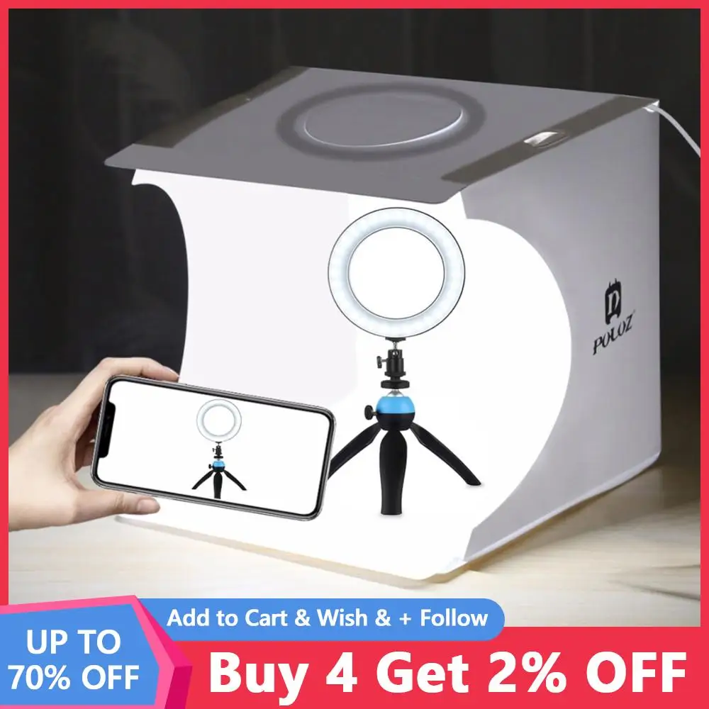 PULUZ LED Lightbox Portable Photography Light Box Ring Led Folding