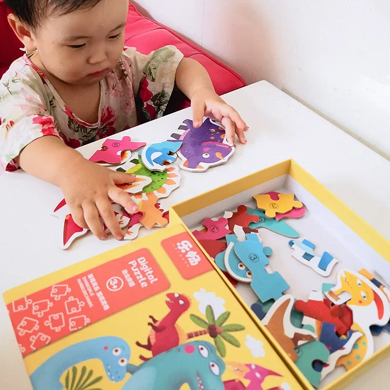 Large Size Jigsaw Puzzle Dinosaur Fruit Vehicle Children Learning Educational Toys Puzzles for Kids Montessori Games 3