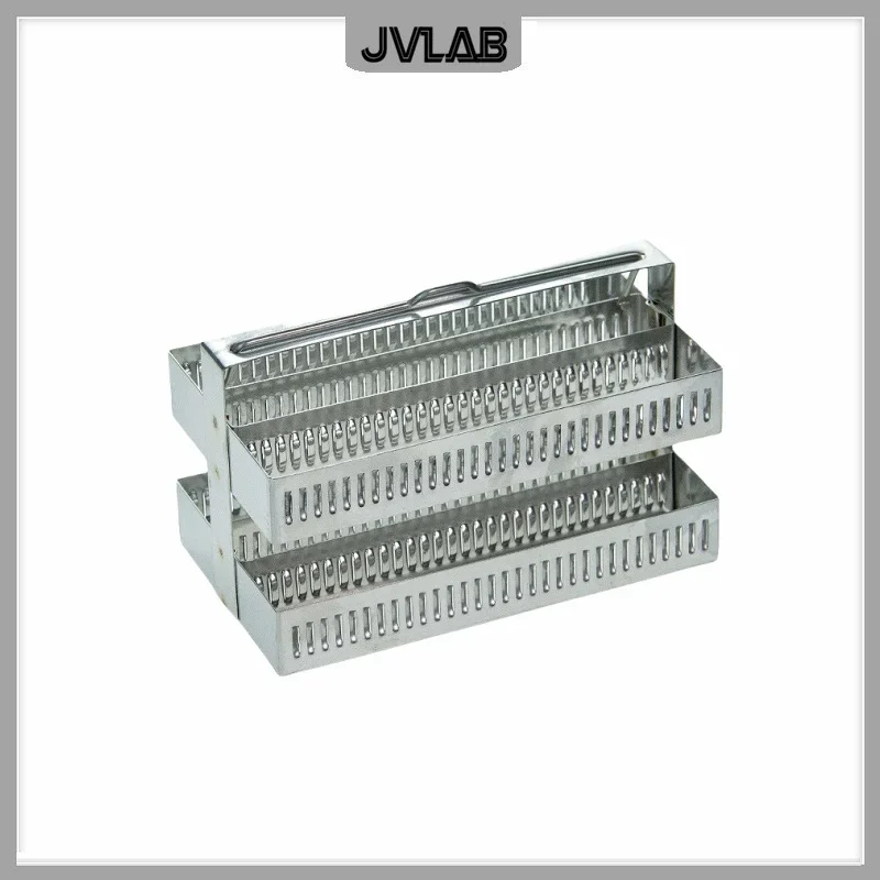 Stainless Steel Dyeing Rack Slides SUS Slides Staining Holder 132*70*73mm Up to 60 without Tank Resistant Acid & Alkali