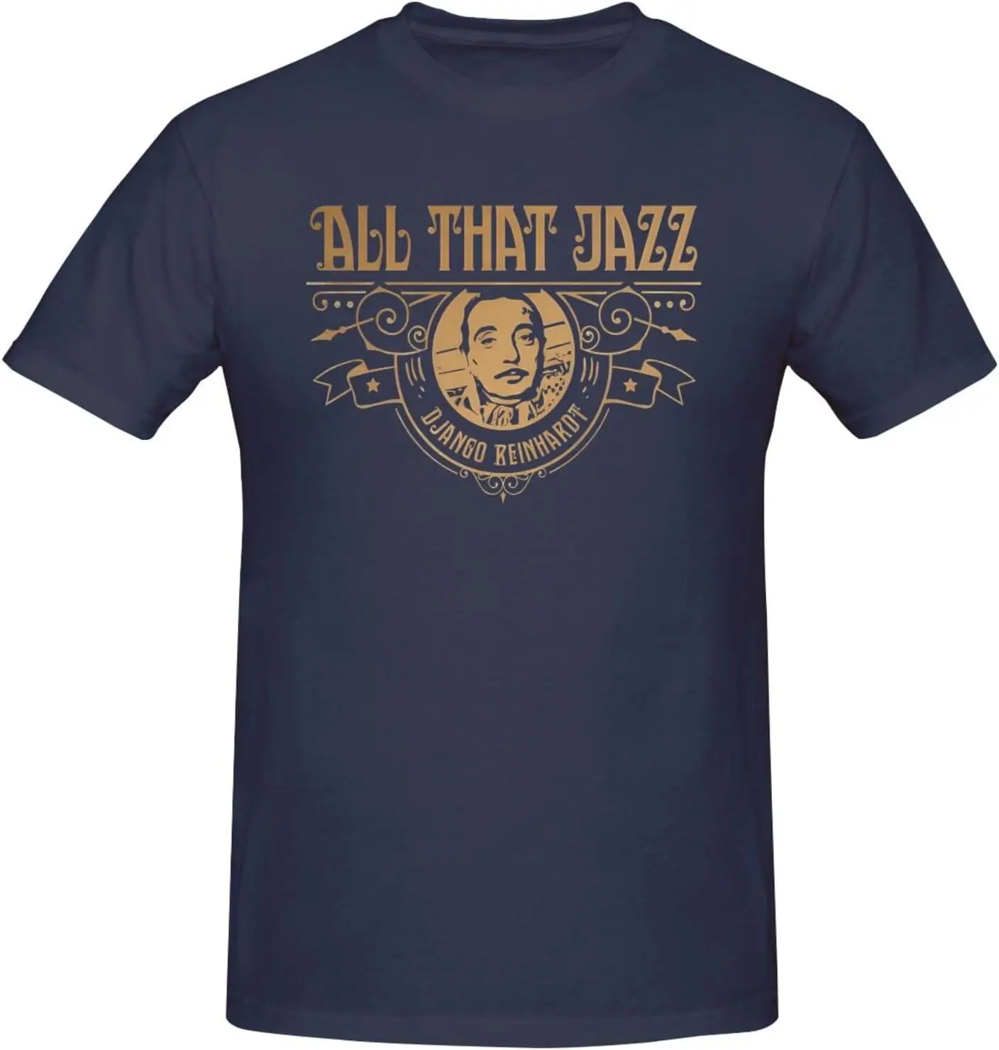 

Django Music Reinhardt Shirt Men's Crew Neck Short Sleeve Tops Fashion Trend Tee Deep Heather