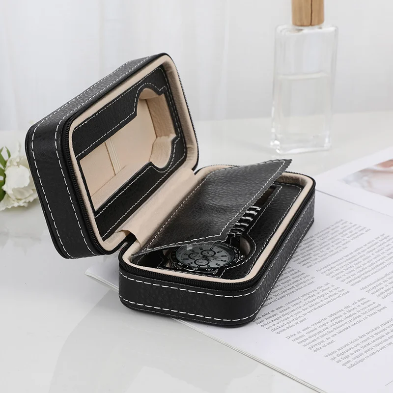 Embers Watch Box 2 4 8 Slots Leather Watch Storage Box Portable Travel Case Shockproof Scratch-resistant