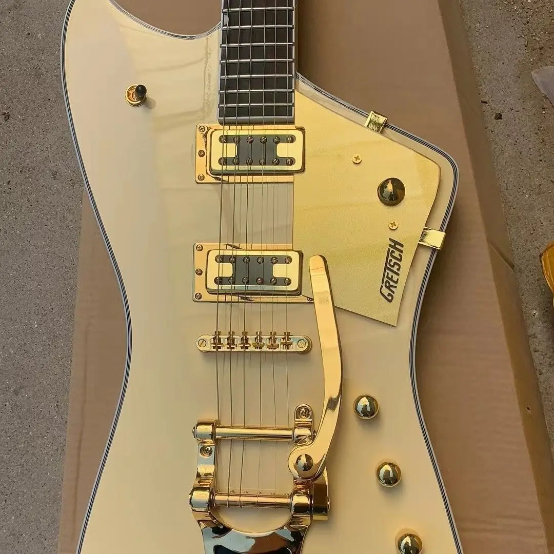 

Top Factory Customization Irregular Yellow Electric Guitar Beautiful Timbre