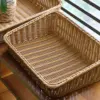 Handwoven Storage Basket Rattan Storage Wicker Baskets Bread Fruit Food Breakfast Display Box Handicrafts Home Decoration 4