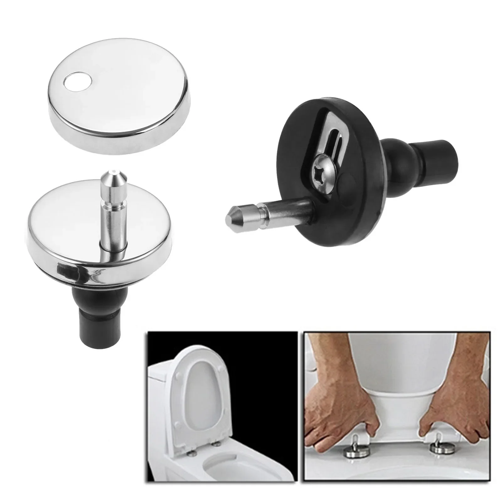 4 Pièces Jeu De Fixation D’abattant De WC, Charnières De Siège De