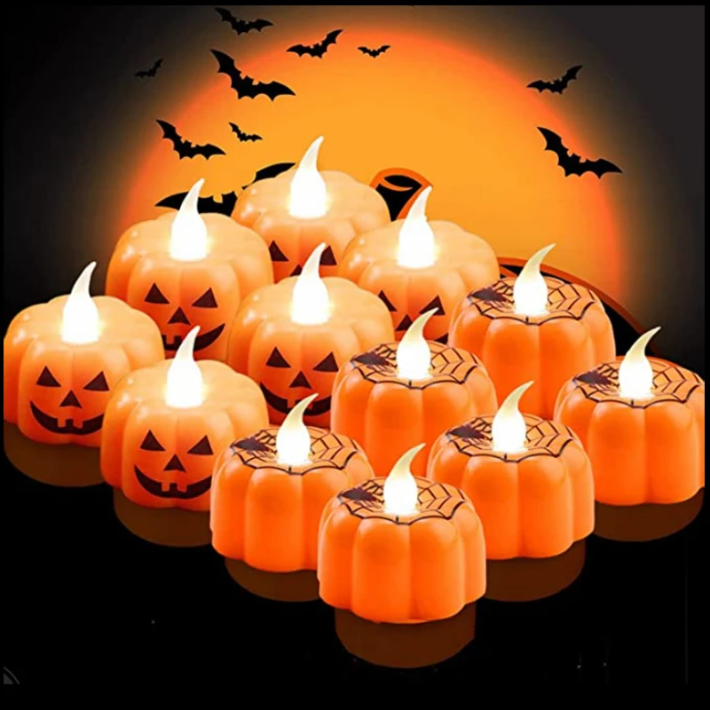 HalloweenPumpkinCandleLightHalloweenLEDLightsLanternLamp
