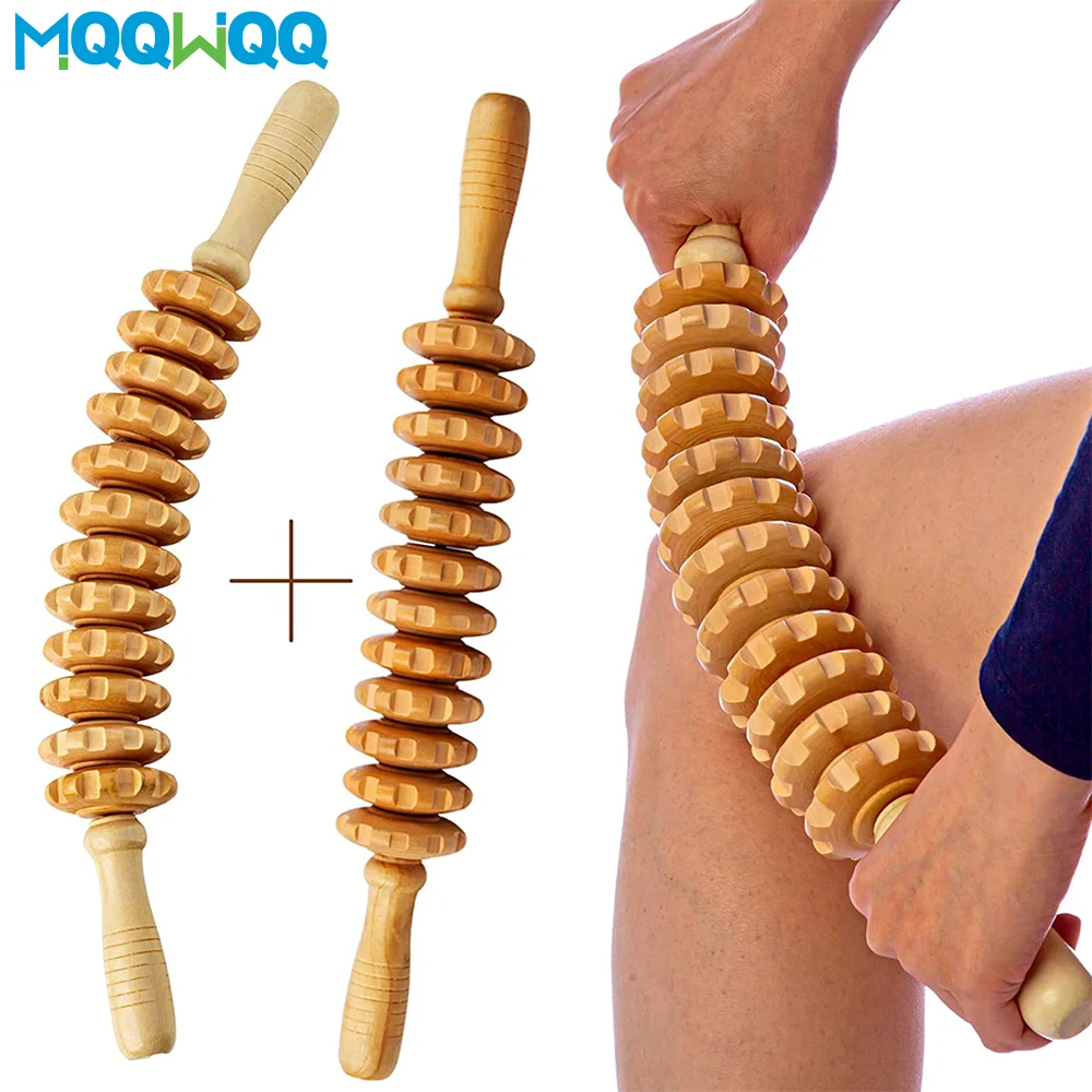 Manual Muscle Release Massage Roller Stick Wood Therapy Massage Tool, Maderoterapia Colombiana, Lymphatic Drainage Massager