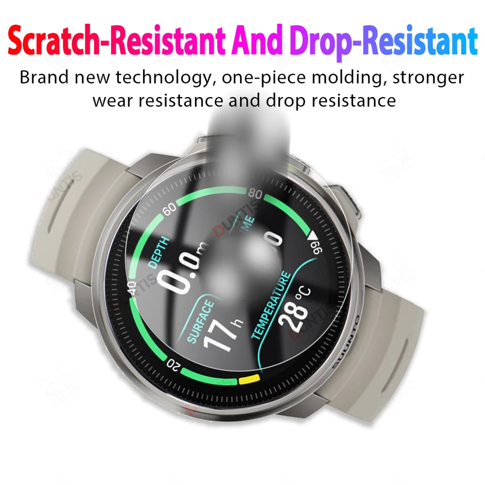 LUSEE 4 Pezzi Vetro Temperato Per Suunto Ocean - Pellicola Protettiva 9H Anti-graffio, HD Trasparente